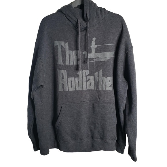PORT & Company Other - PORT & Company Mens "The Rodfather" Fish Hoodie Gray Size 2XL Cotton Poly blend